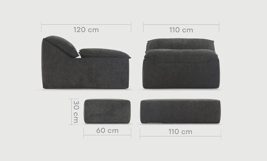Nest Armchair & Ottoman – view 2